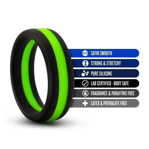 Performance Silicone Go Pro Cock Ring - Black & Green