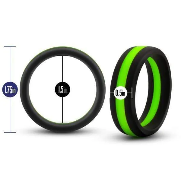 Performance Silicone Go Pro Cock Ring - Black & Green