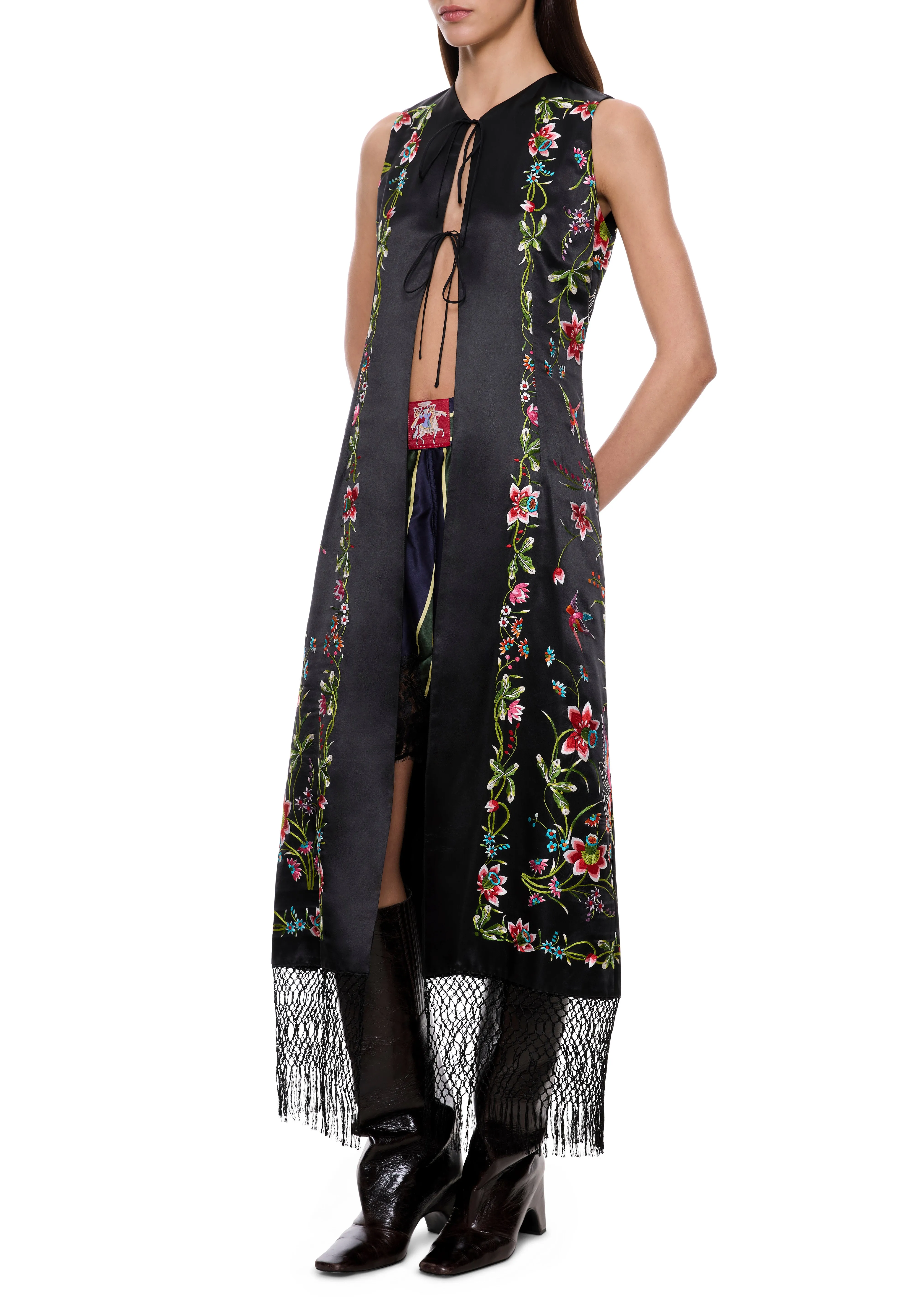 Piano Shawl Demi-Couture Tunic with Fringing