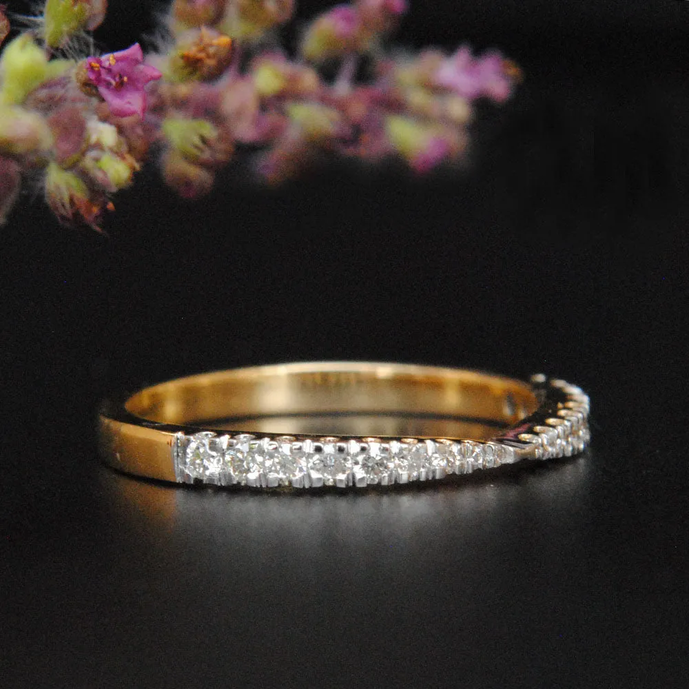 Pinched Center 2mm Tapered Stacking Wedding Band