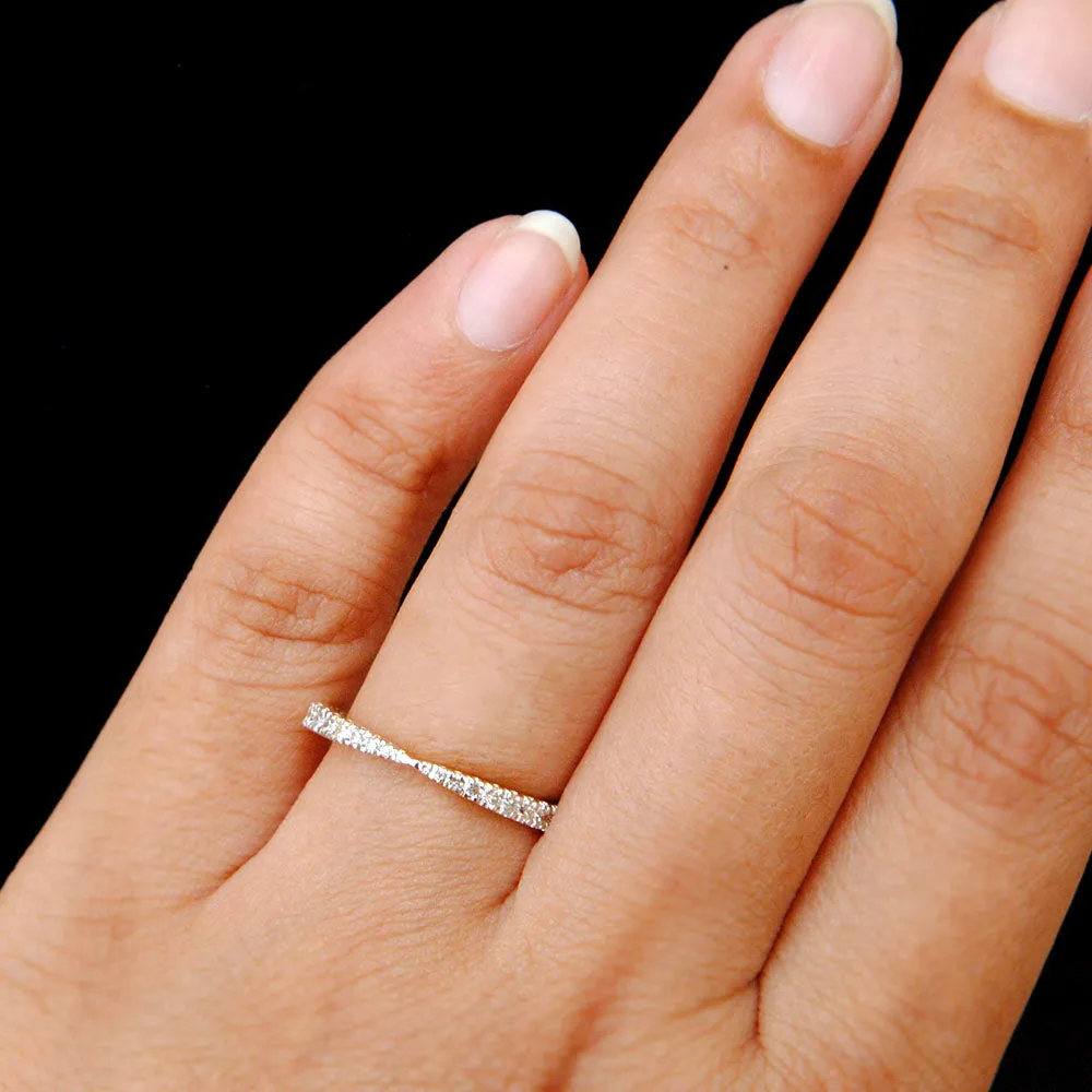 Pinched Center 2mm Tapered Stacking Wedding Band