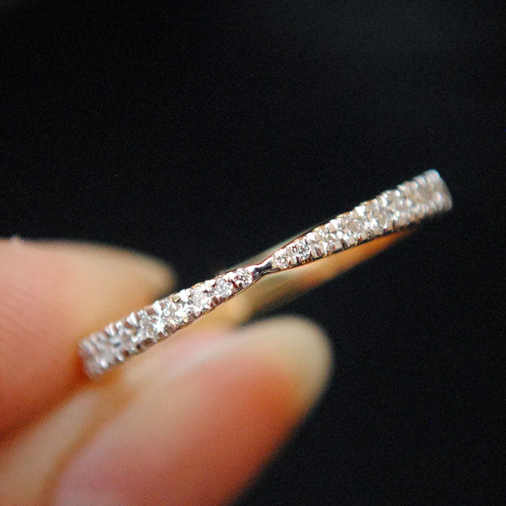Pinched Center 2mm Tapered Stacking Wedding Band