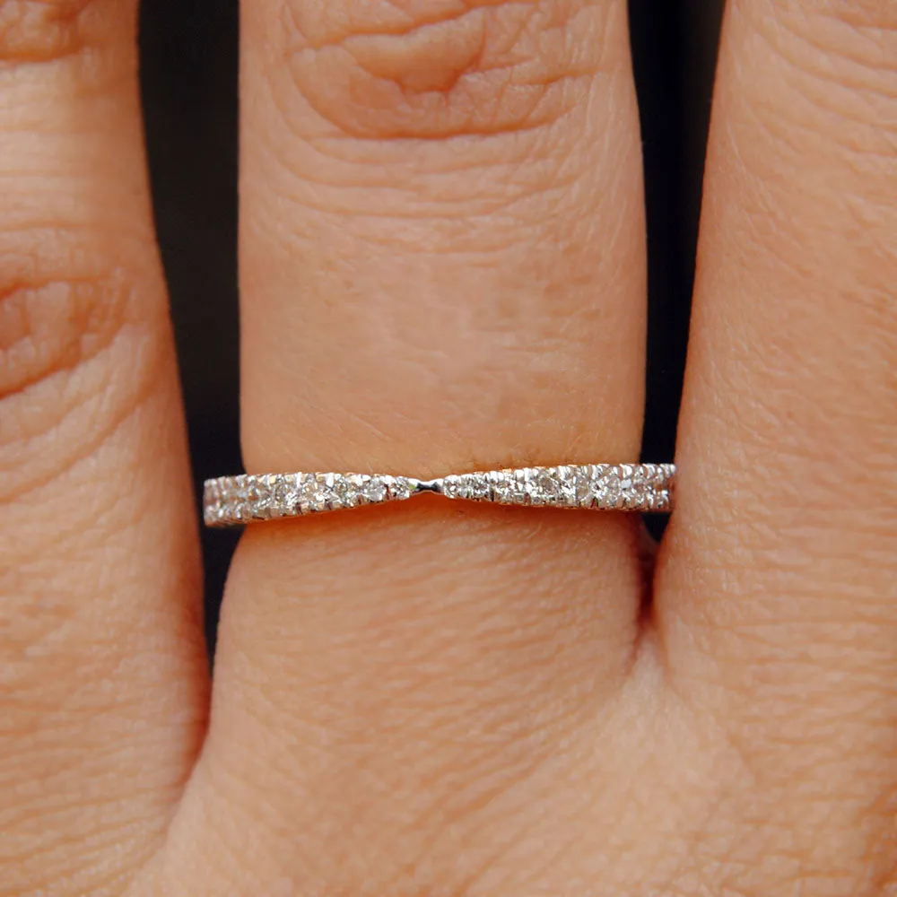 Pinched Center 2mm Tapered Stacking Wedding Band