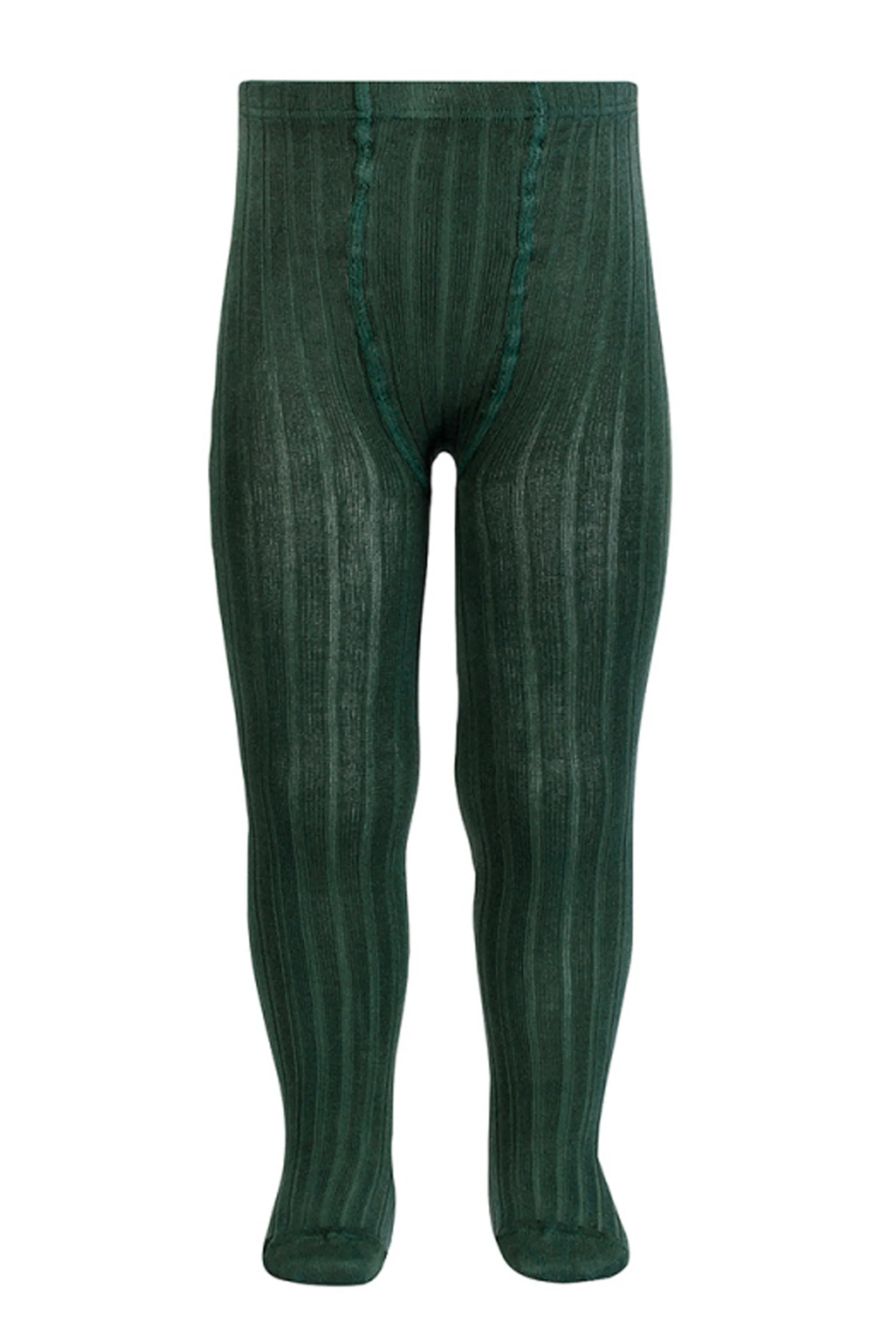 Pine Green Ribbed Tights