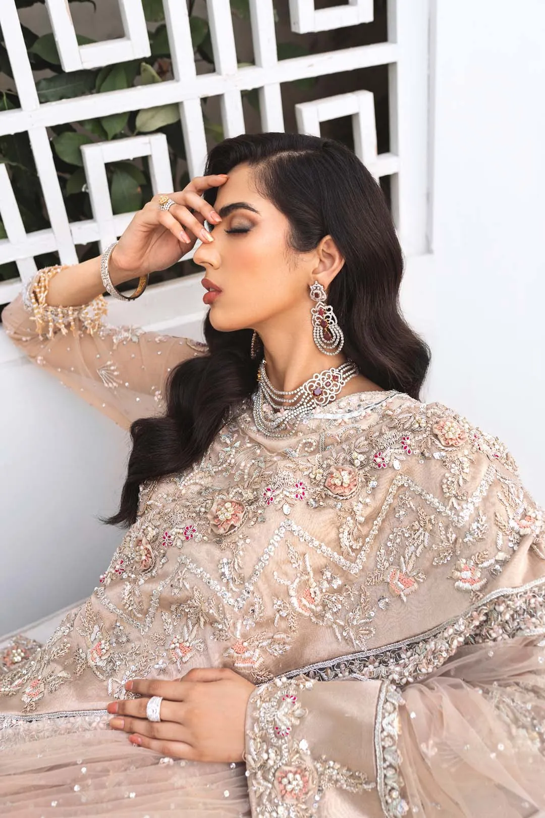 Pink Colour Lehenga Gown Pakistani Wedding Dresses