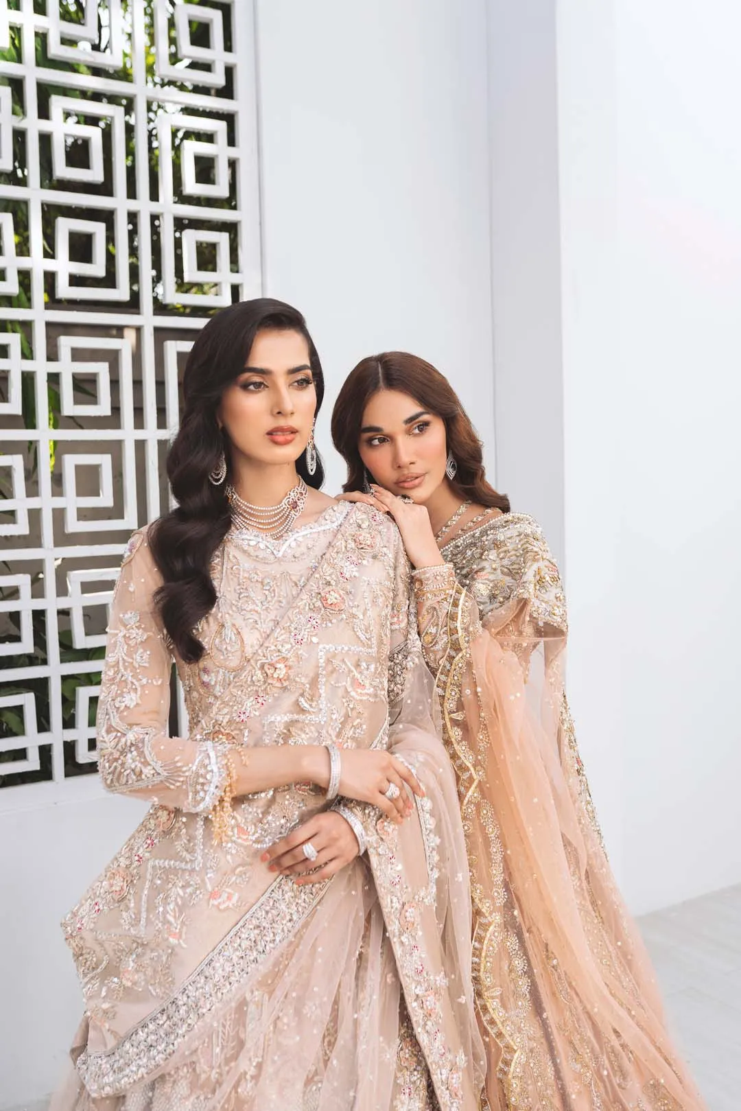 Pink Colour Lehenga Gown Pakistani Wedding Dresses