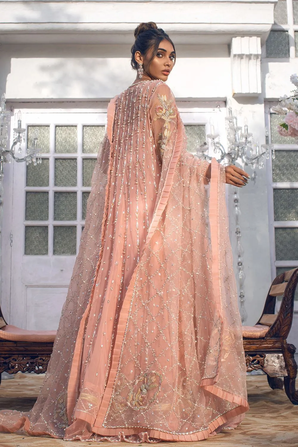 Pink Lehenga and Front Open Gown Pakistani Dress #BS912
