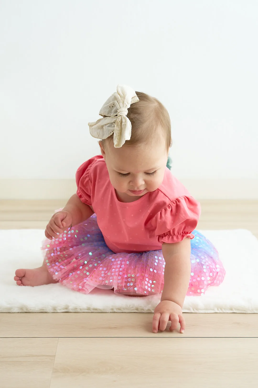 Platinum Pink Dot Puff Sleeve Girl Top