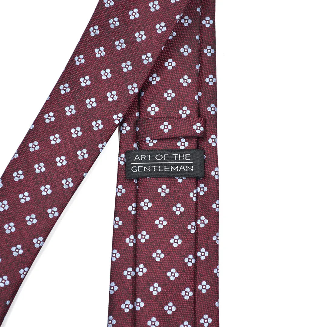 Polka Dot Burnt Red Tie Set