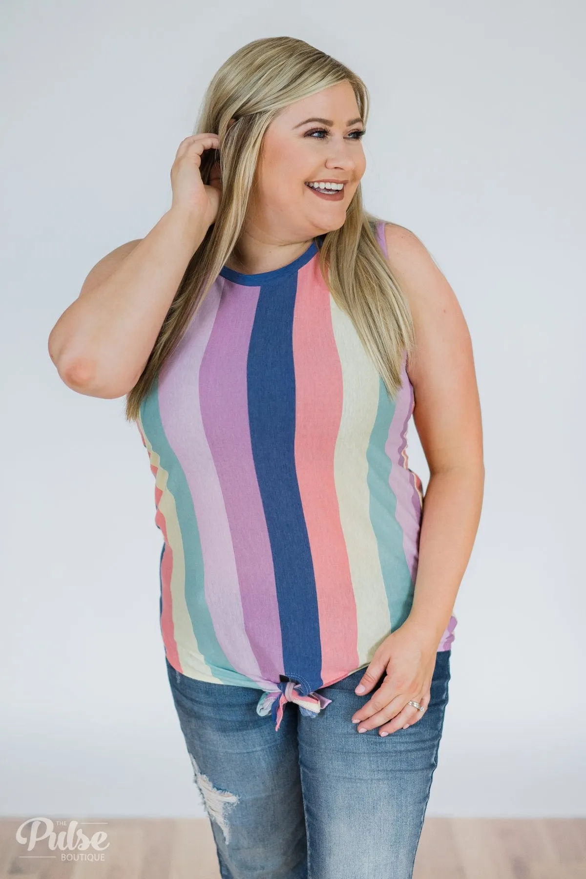 Pop of Color Tie Tank Top