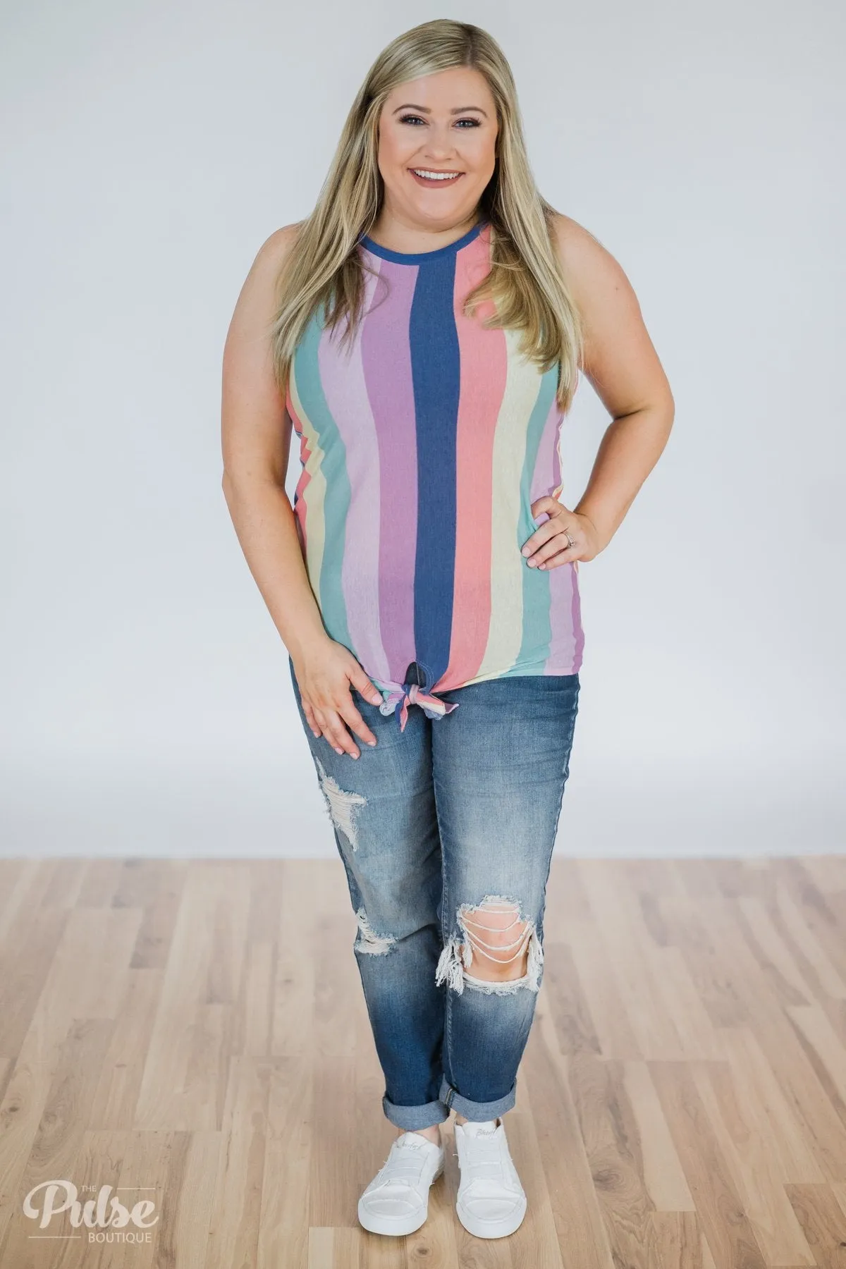 Pop of Color Tie Tank Top