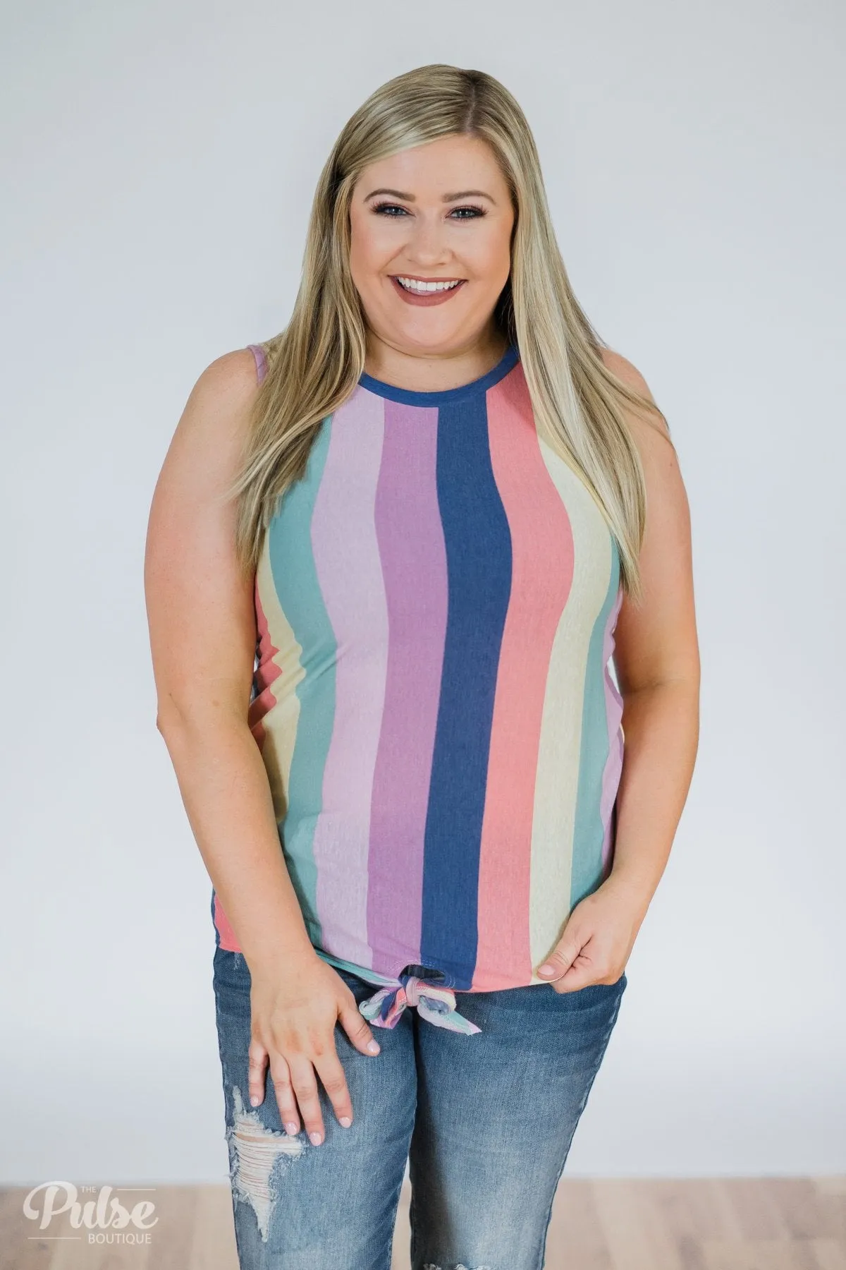 Pop of Color Tie Tank Top