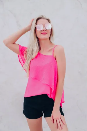 Posey Pink One Shoulder Top