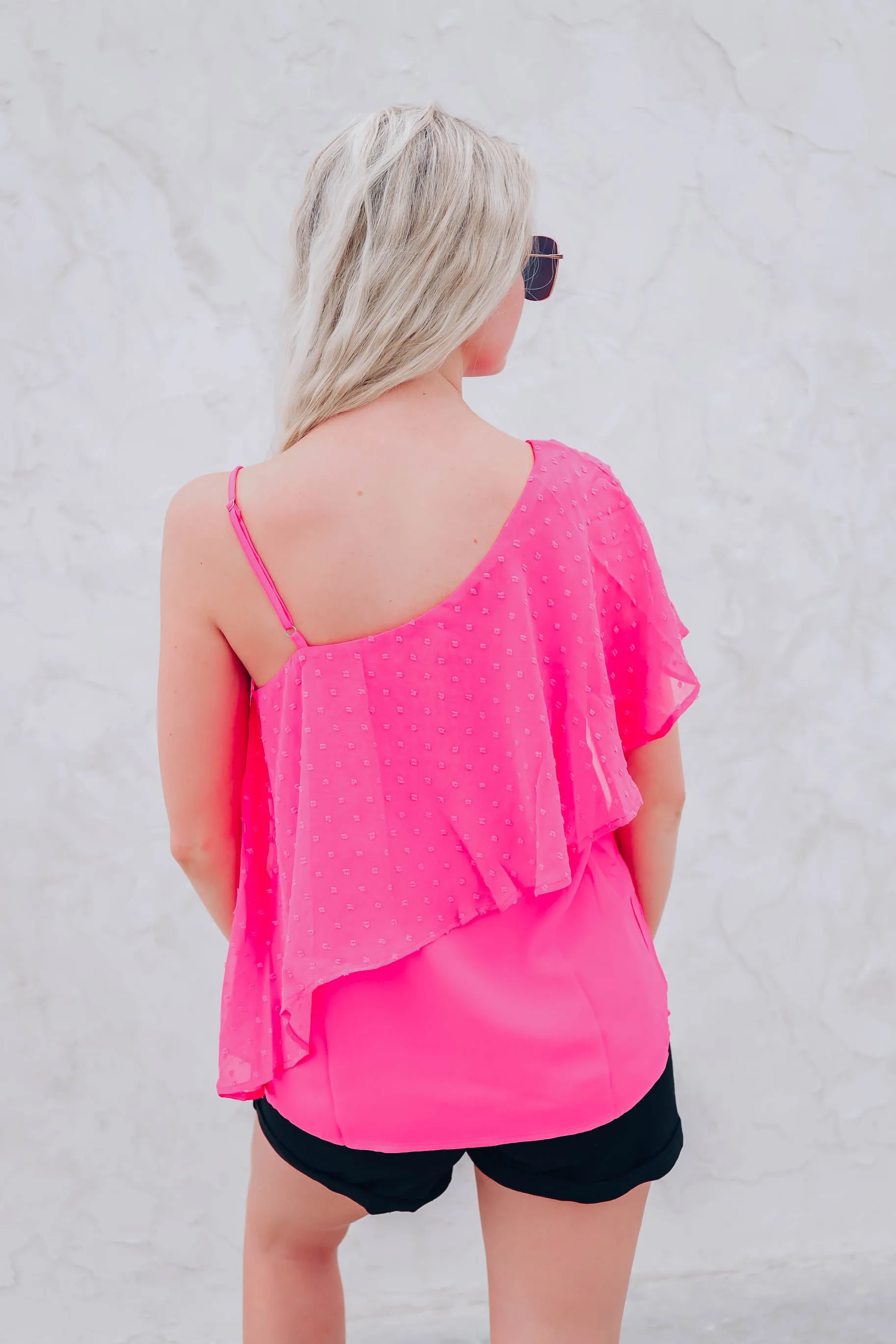 Posey Pink One Shoulder Top