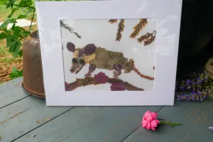Pressed Flower Possum Print or Greeting Card – Nature-Inspired Art | Cute & Quirky Possum Gift | Botanical Wildlife Print