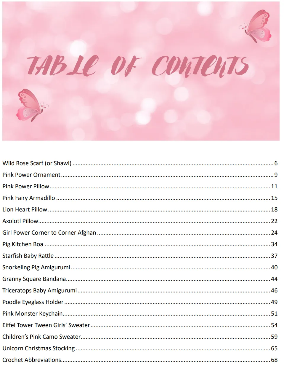 Pretty Pink Patterns to Crochet Ebook