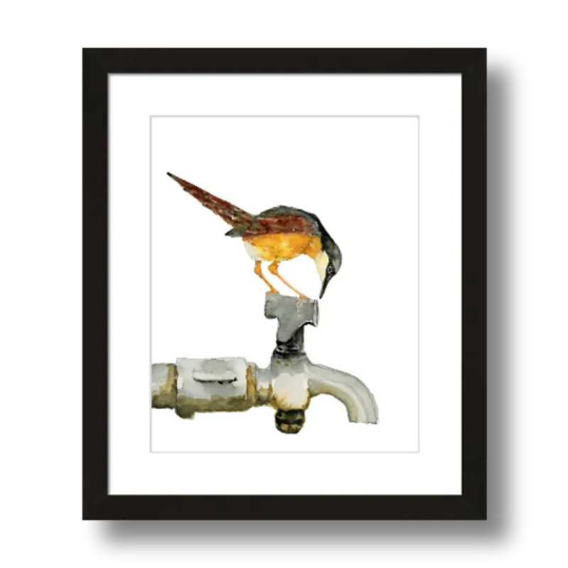 "Ashy Prinia" Bird Art Print