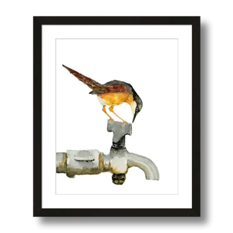 "Ashy Prinia" Bird Art Print
