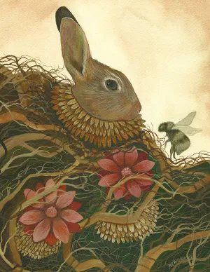 Rabbit and the Bee 5x7 Print