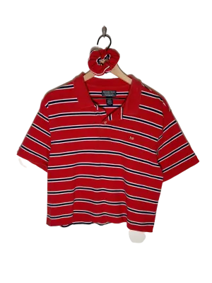 Ralph Lauren Red Striped Crop Polo Set (L)