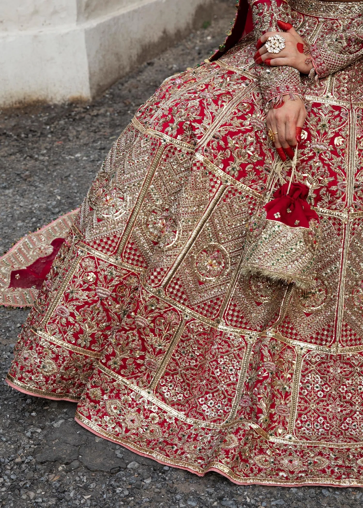 Red Lehenga Choli and Dupatta Bridal Wedding Dress
