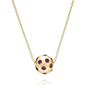 Rhodolite Polka Dot Ball Necklace