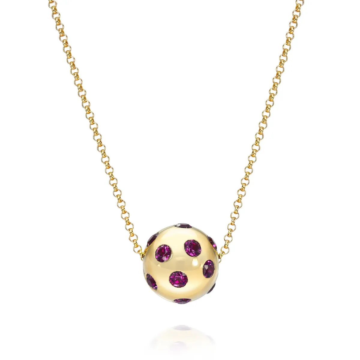 Rhodolite Polka Dot Ball Necklace