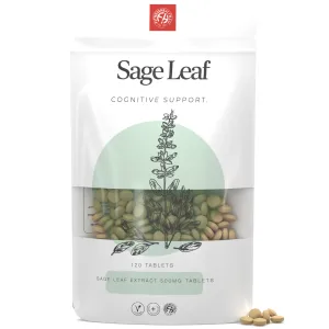 Sage Leaf Tablets 500mg - Menopause Symptom Relief Perimenopause - Vegan - 1 Year Supply - 25% DISCOUNT