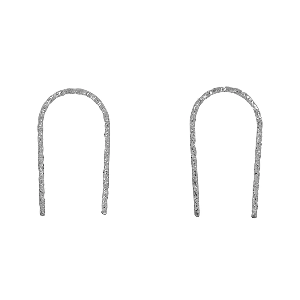 SALE - Diamond Cut Arc Earrings