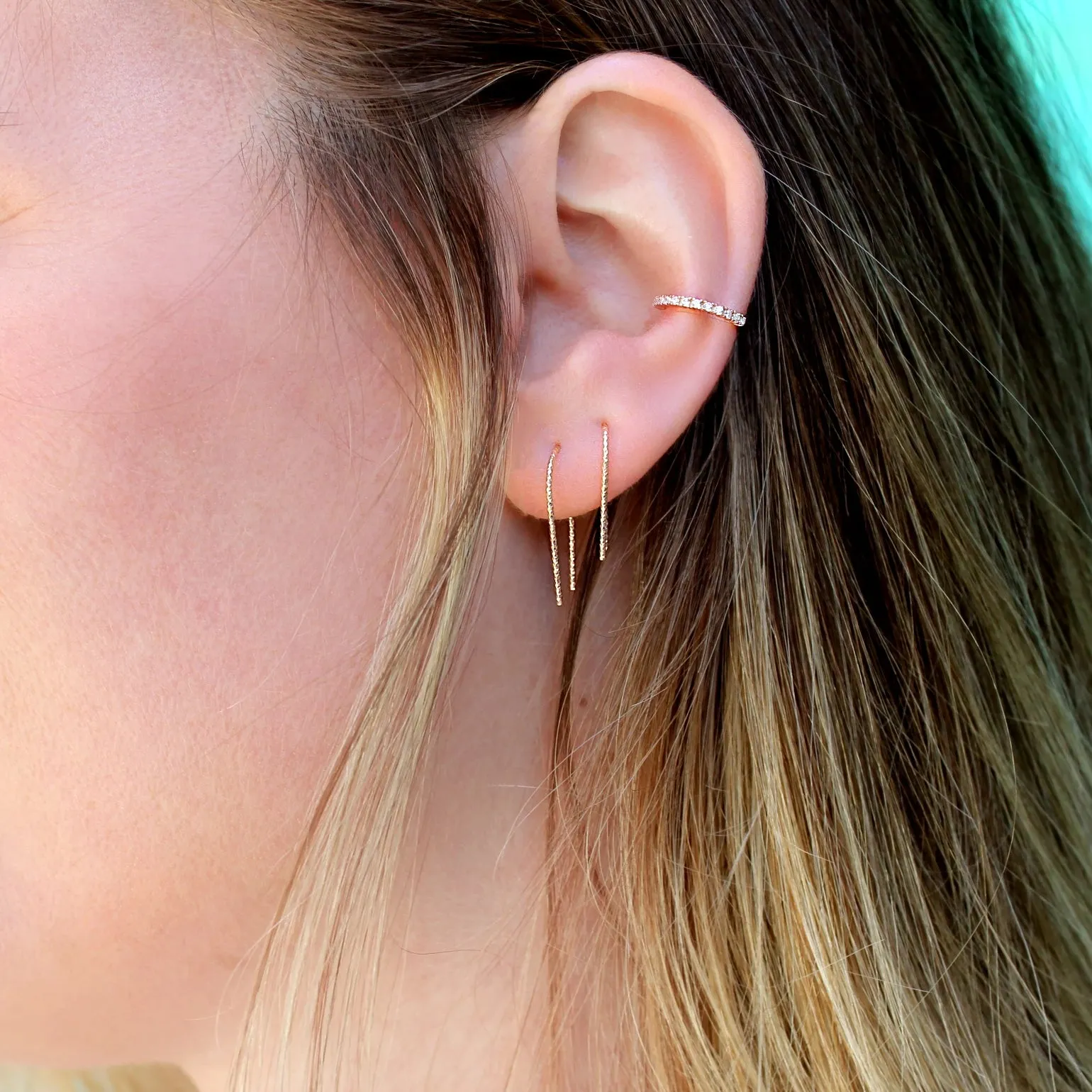 SALE - Diamond Cut Arc Earrings