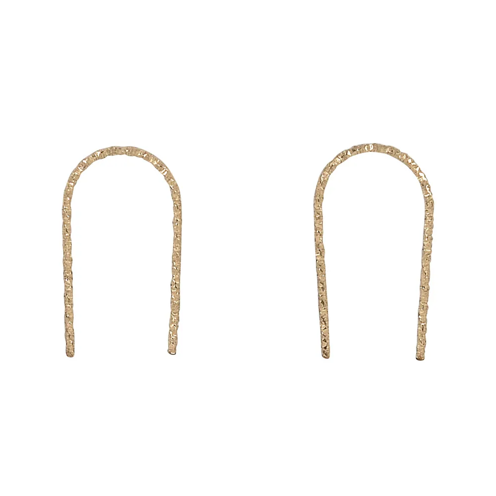 SALE - Diamond Cut Arc Earrings