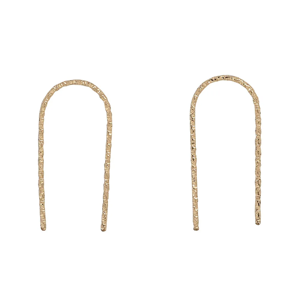 SALE - Diamond Cut Arc Earrings