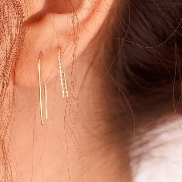 SALE - Diamond Cut Arc Earrings