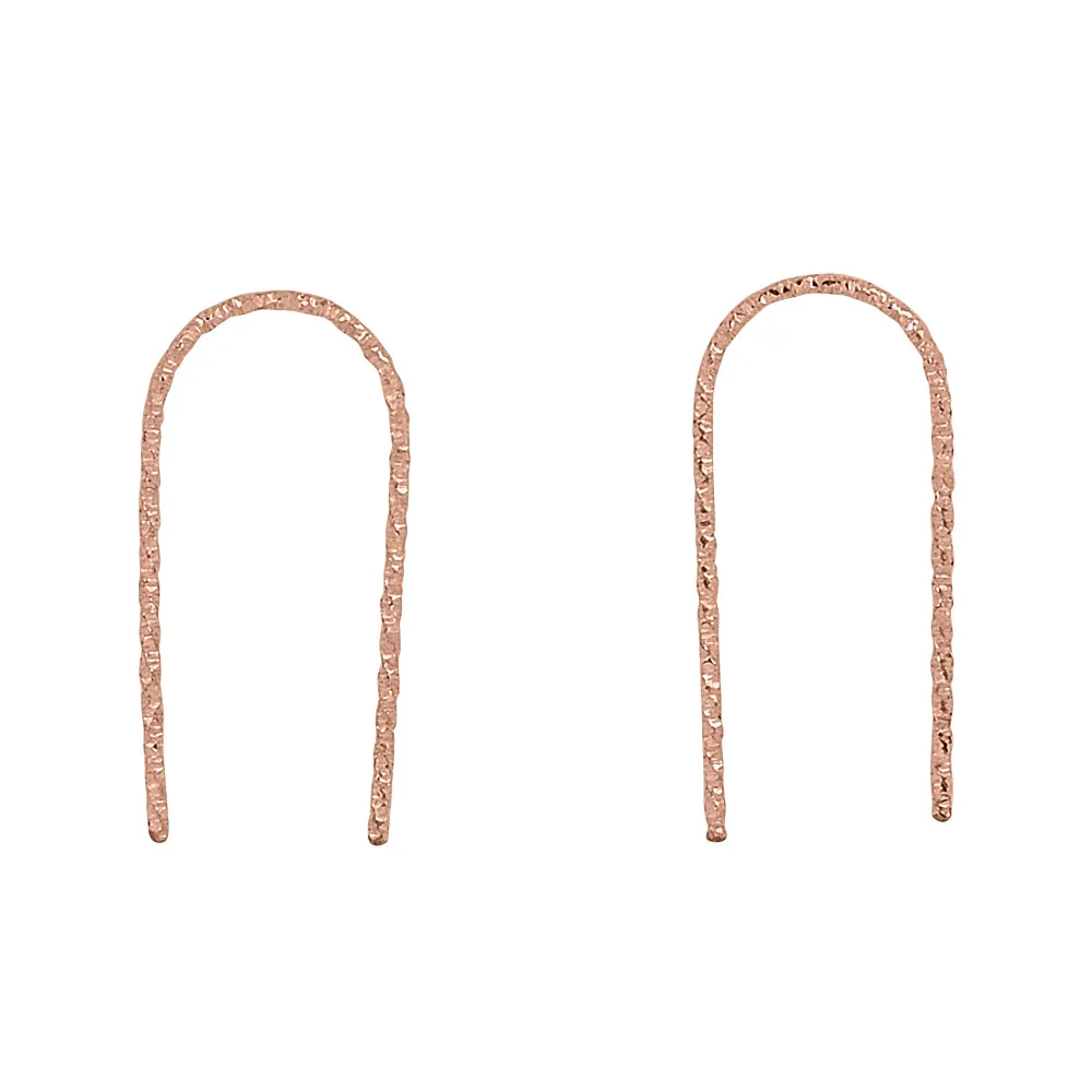 SALE - Diamond Cut Arc Earrings