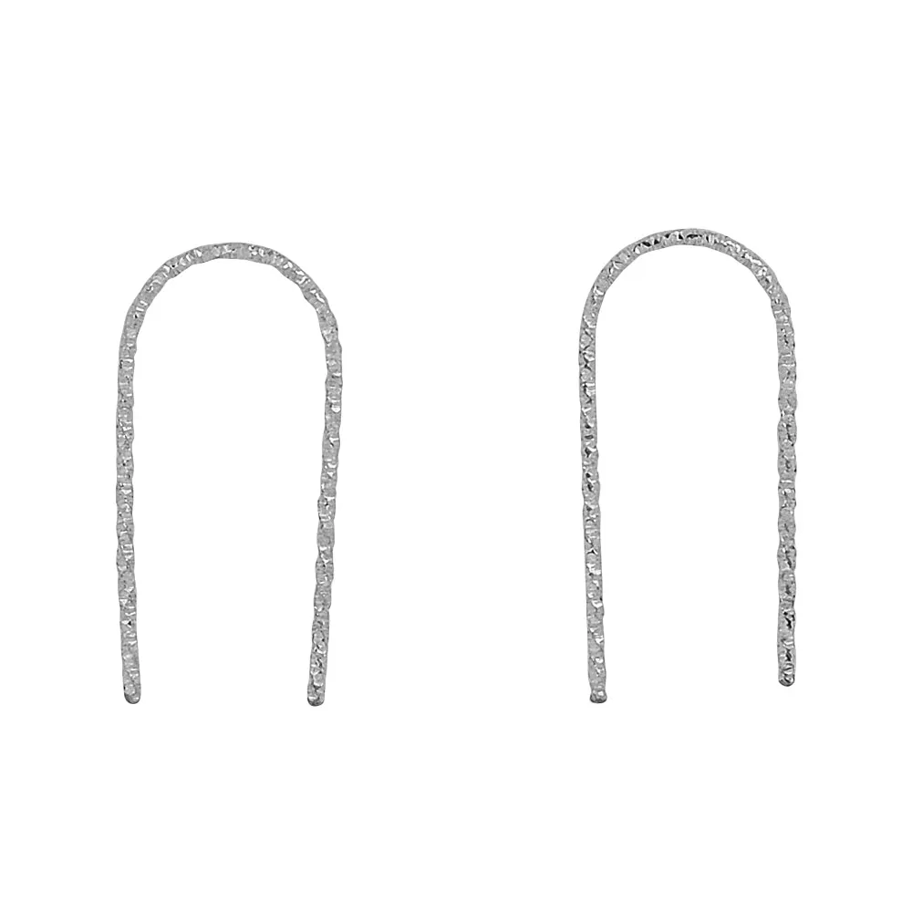 SALE - Diamond Cut Arc Earrings