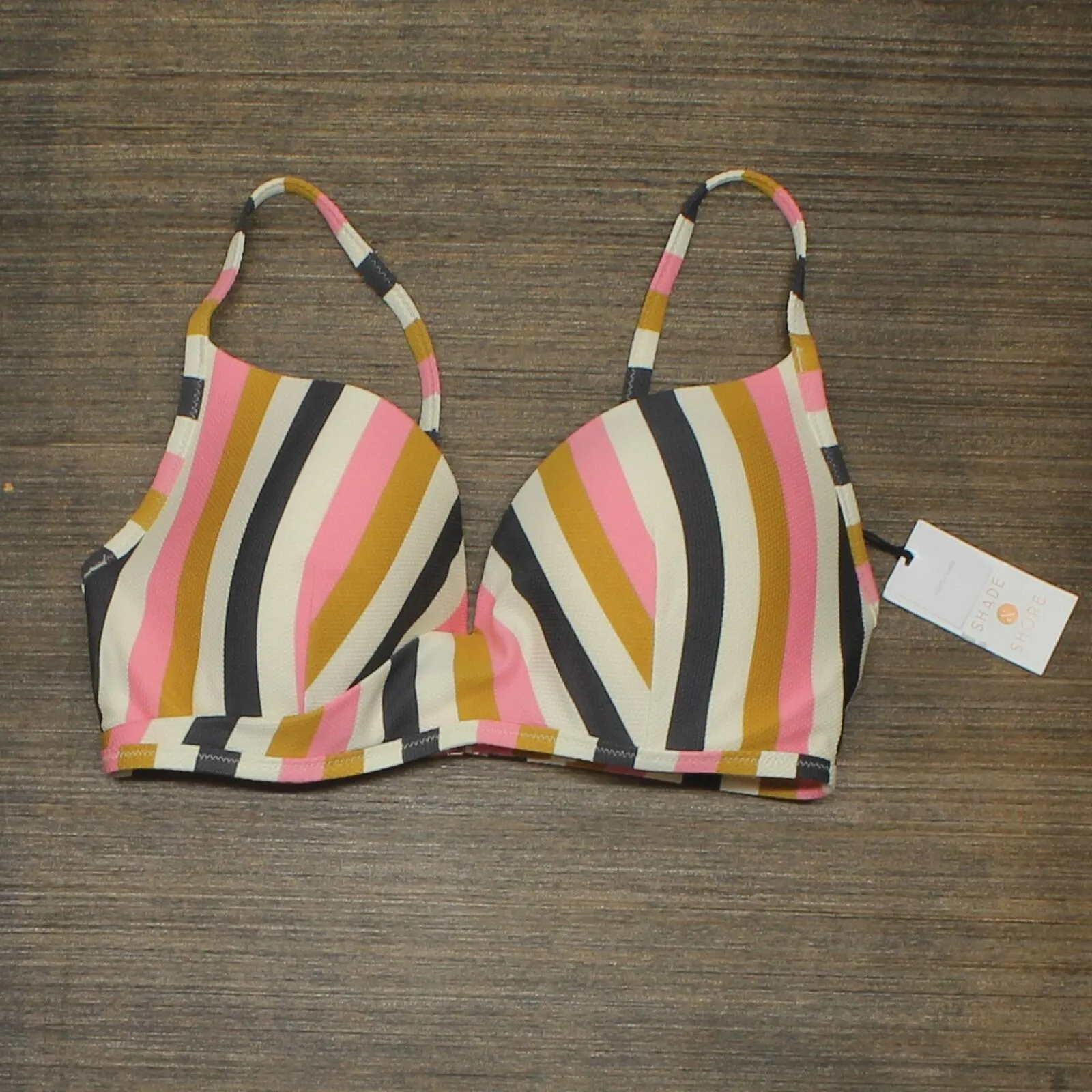 Shade & Shore Lightly Lined Pique Textured Front Wrap Bikini Top. AFP52
