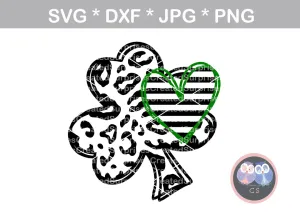 Shamrock, Heart, clover, St Pattys Day, digital download, SVG, DXF, cut file, personal, commercial, use with Silhouette Cameo, Cricut and Die Cutting Machines