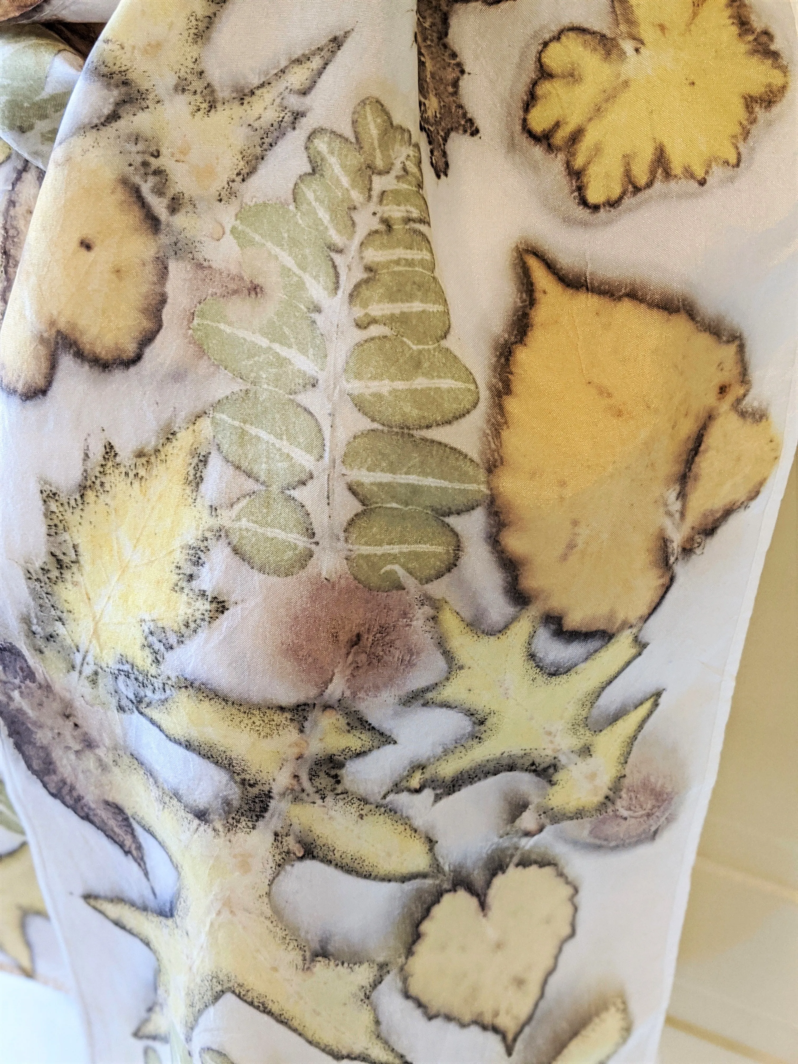 Silk Habotai Eco-Printed Scarf