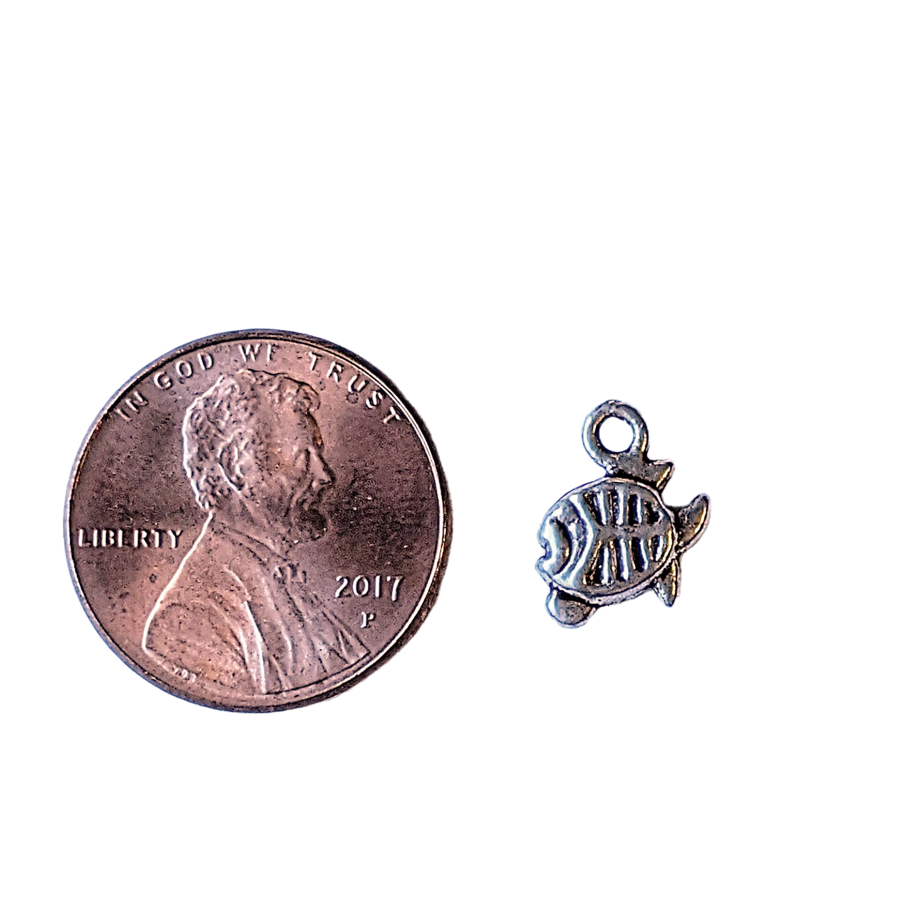 Silver Tiny Piranha Fish Charm