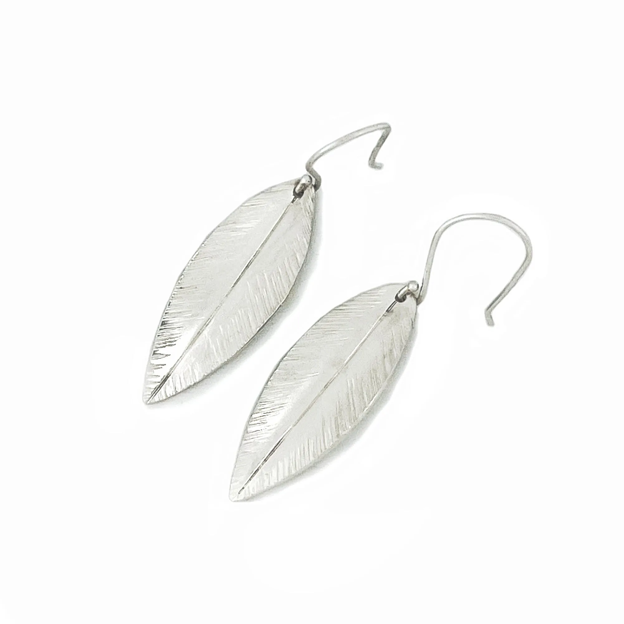 Silver Willow Leaf Earrings