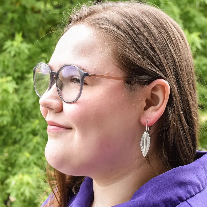 Silver Willow Leaf Earrings