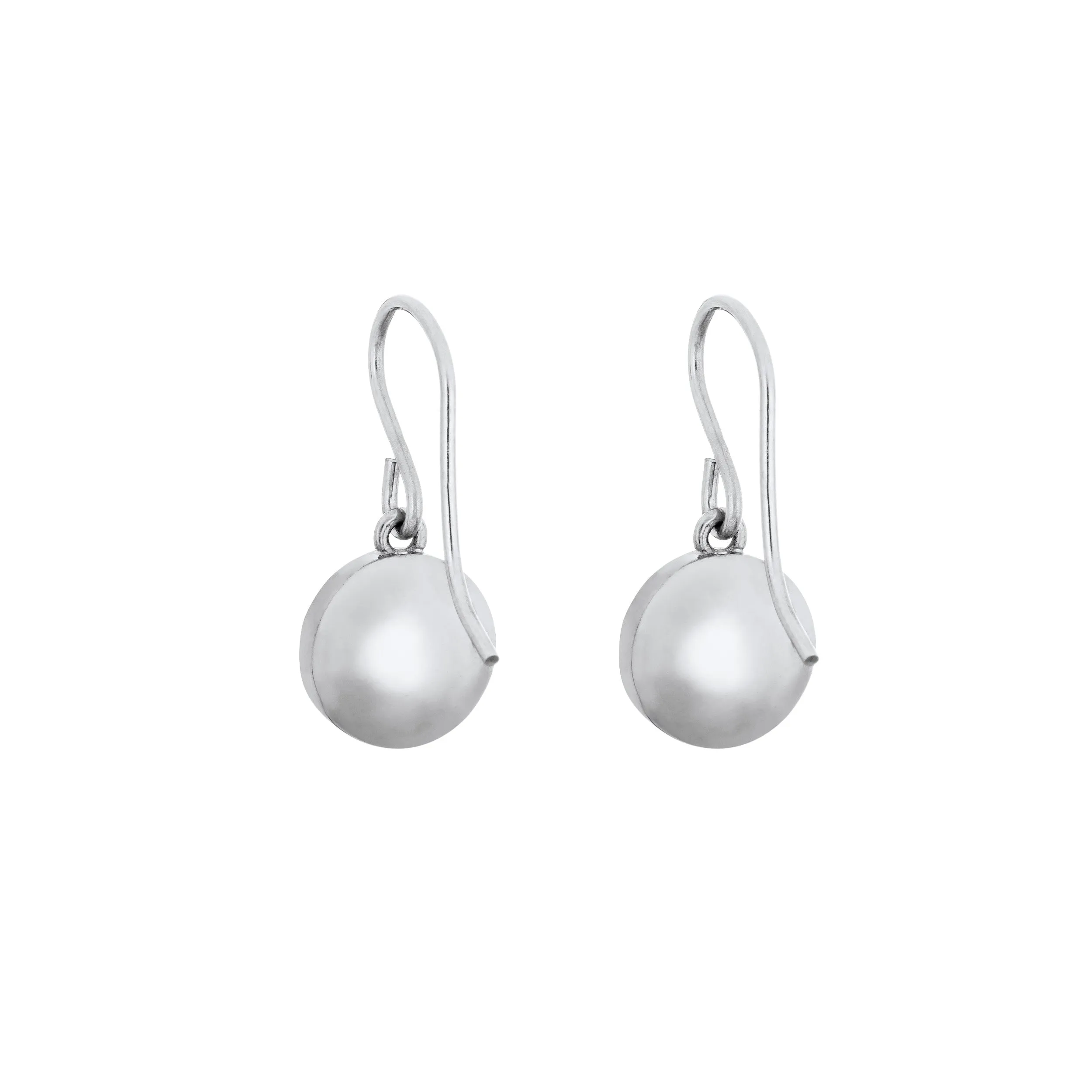 Simple Dome Cremation Earrings in 14K White Gold