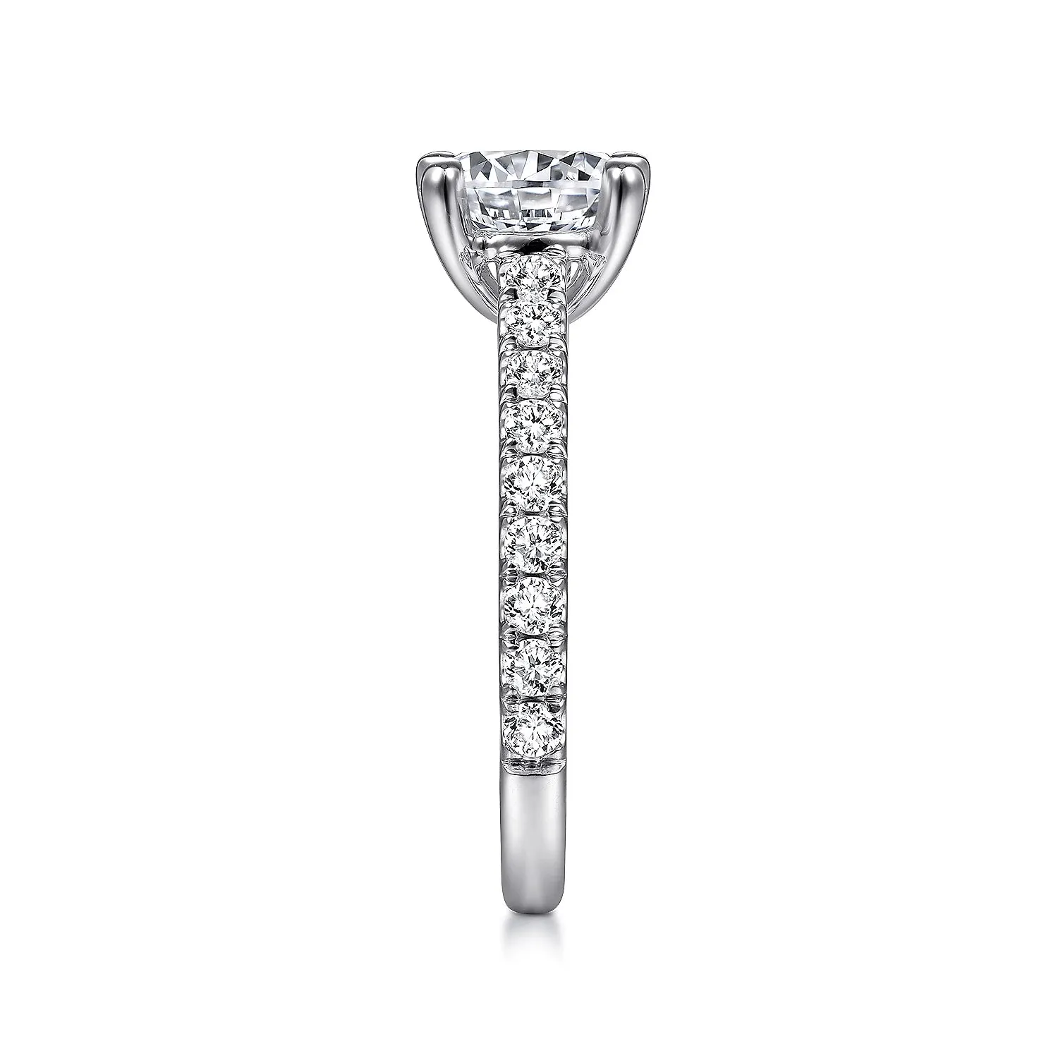 Simple Round Straight Style Engagement Ring Mounting