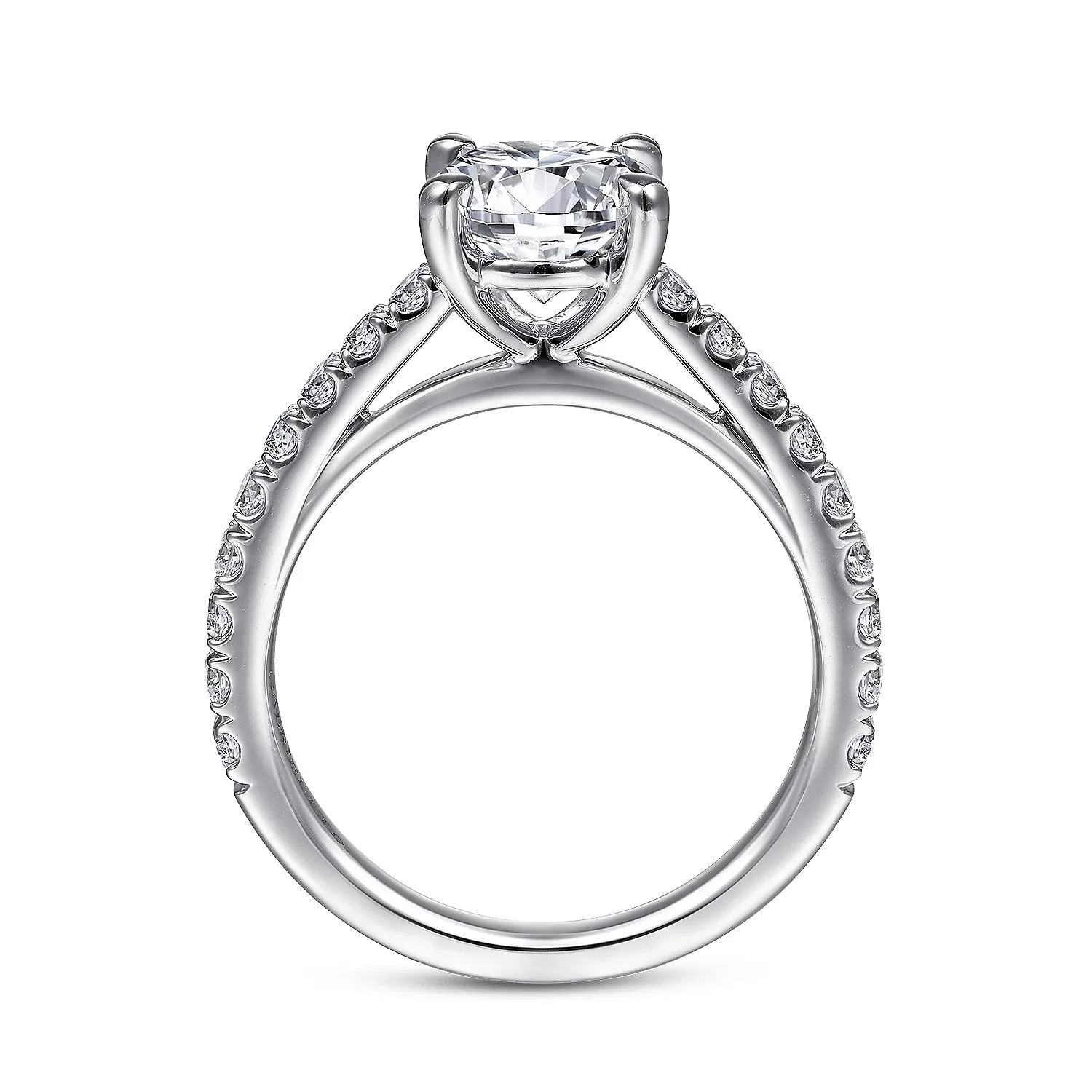 Simple Round Straight Style Engagement Ring Mounting