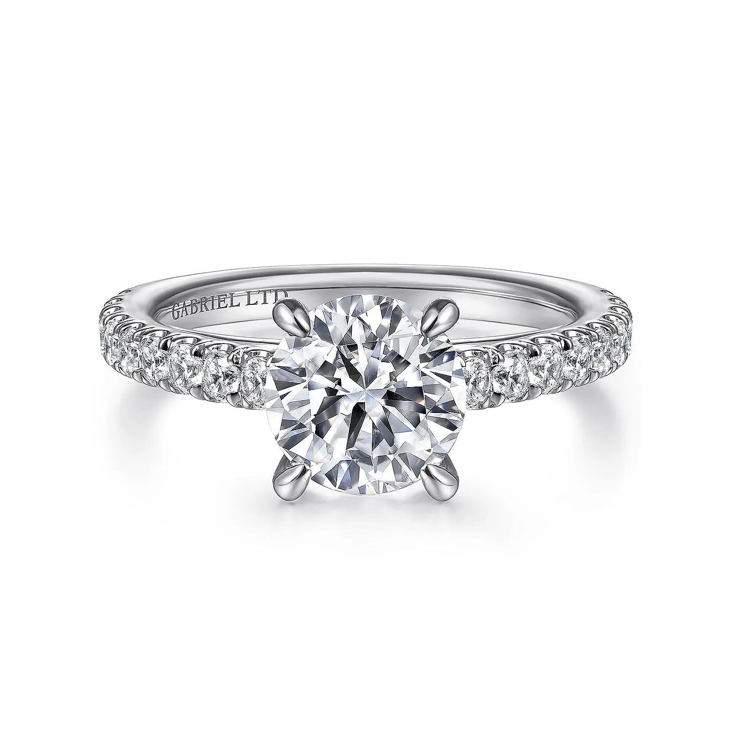 Simple Round Straight Style Engagement Ring Mounting