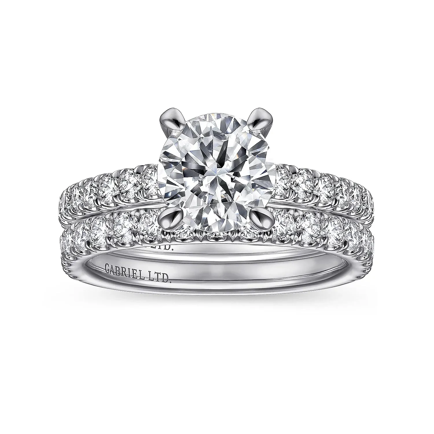 Simple Round Straight Style Engagement Ring Mounting