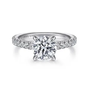Simple Round Straight Style Engagement Ring Mounting