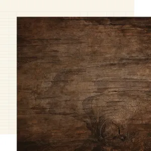 Simple Stories - Color Vibe - Woods - 12x12 Single Sheet - Walnut / Cream Ledger