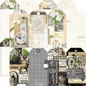 Simple Stories - Simple Vintage Essentials Color Palette - 12x12 Single Sheet - Tags / Cream & Black