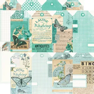 Simple Stories - Simple Vintage Essentials Color Palette - 12x12 Single Sheet - Tags / Teal & Mint